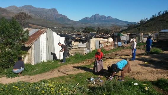 Site of Siphumelele WaSH facility in Zwelitsha section of Langrug informal settlement