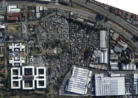 Aerial view of Denver informal settlements