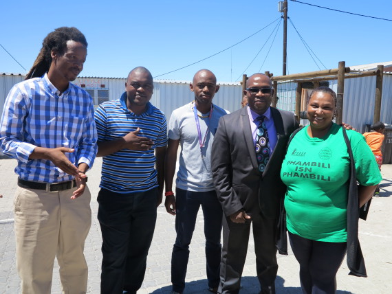Nkokheli with fellow ISN coordinators and Provincial Minister for Human Settlements in Cape Town