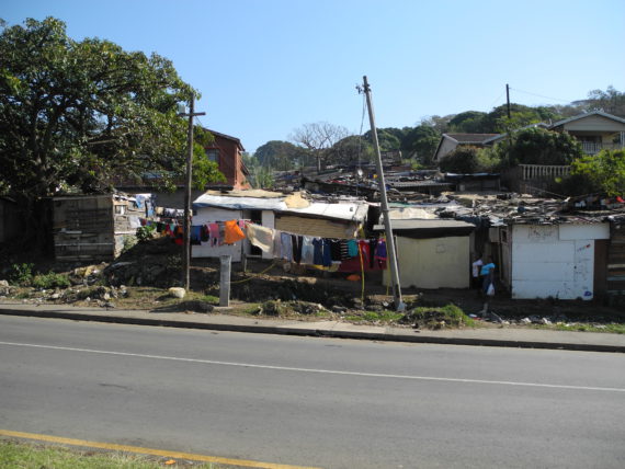 View of KwaMthambo settlement in Durban